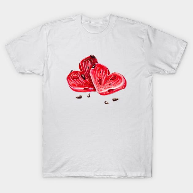 Watermelon hearts T-Shirt by artisjourney